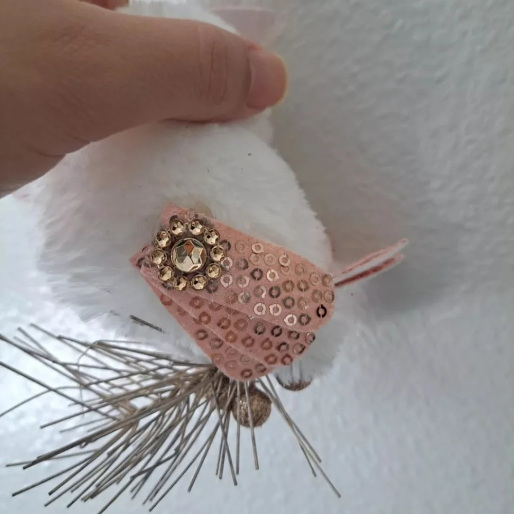 Christmas White Owl Animal Tree Hanging Pendant  Ornaments 3 Pcs Tree Decor